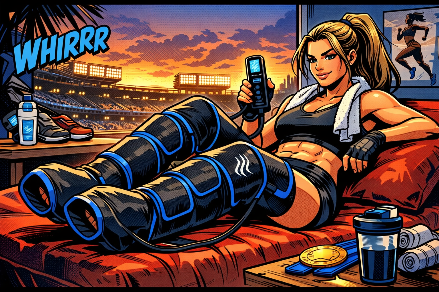 Gurkitsyのフットマッサージをするアスリート女子