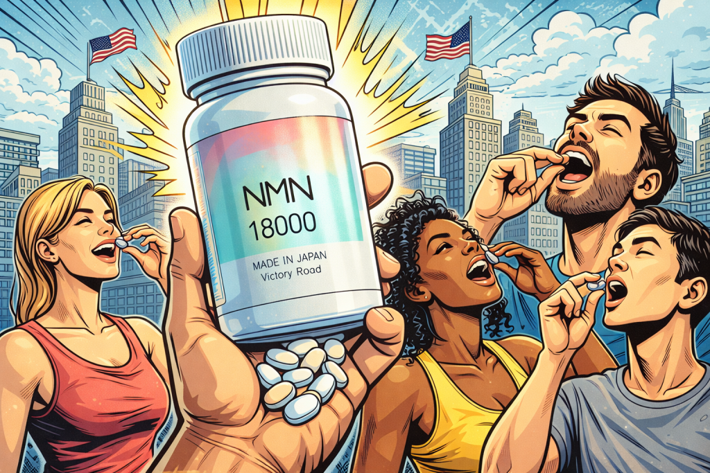 NMNサプリメントを飲む人々
