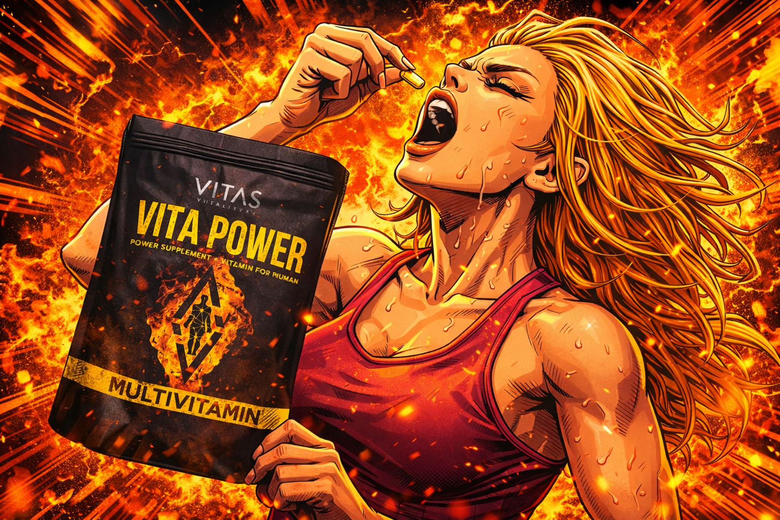 VITA POWERを飲む女性