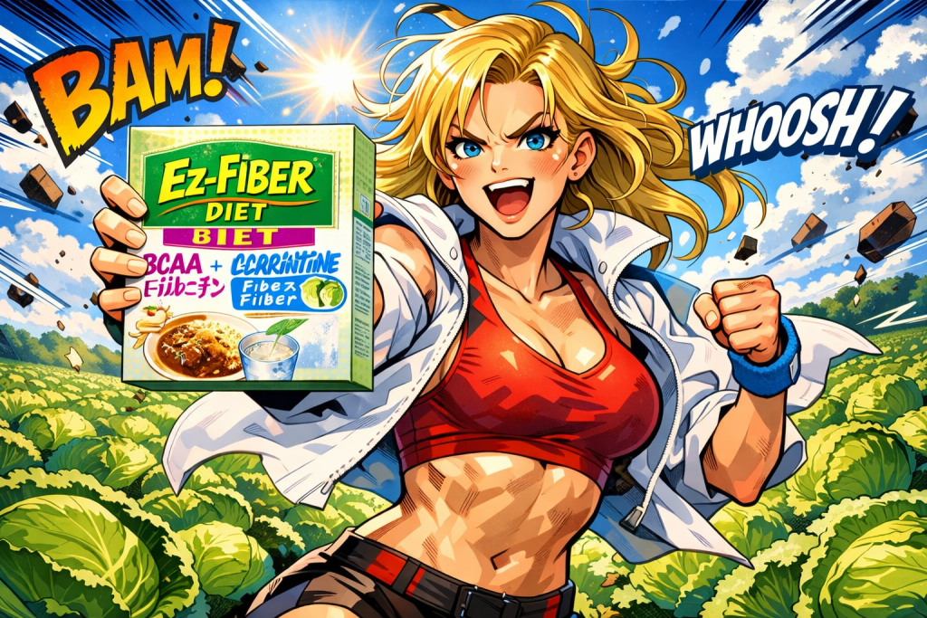 イージーファイバーダイエットの袋を持っている美女